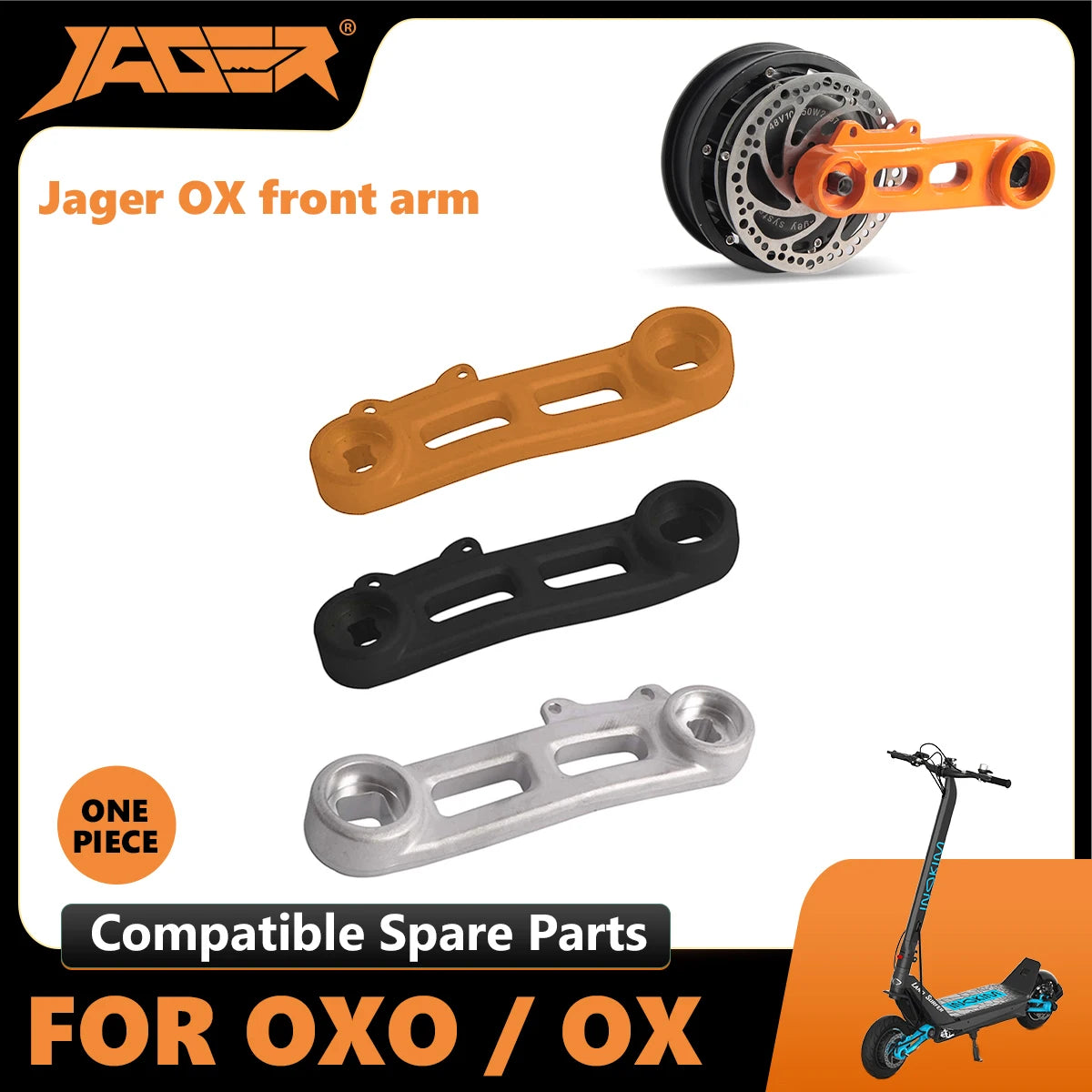 High Quality Jager front arm for motor or wheel rim compatible Inokim OXO customizable color inokim parts accessories