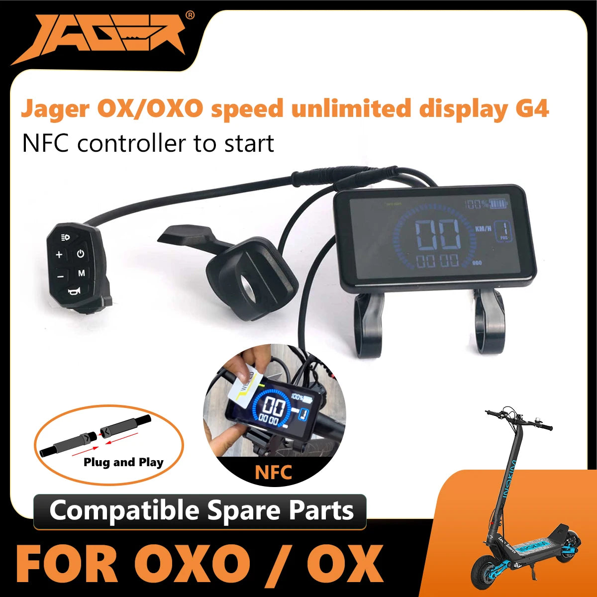 Jager display generation 4 compatible Inokim OX OXO electric scooter upgrade plug and play version high quality inokim parts