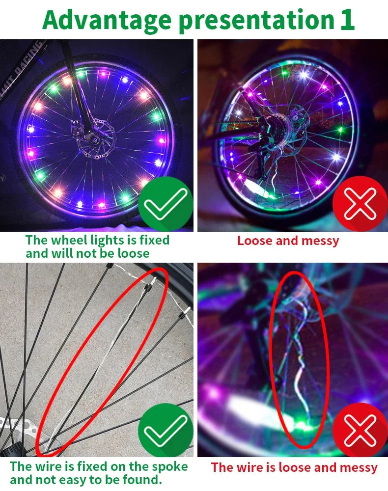 LED Bike Wheel Light With String Lights