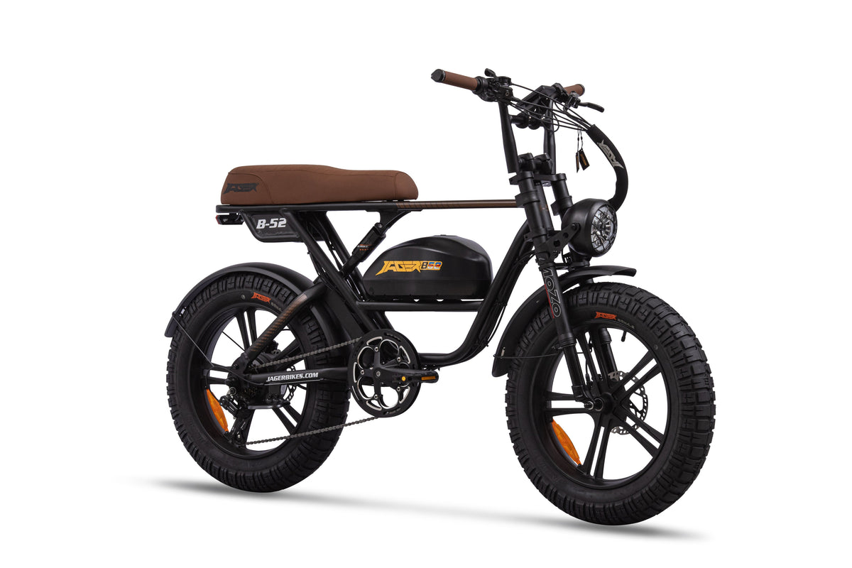 Jager B52 electric fat tire bike black brown seat NYC United