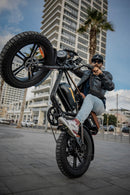 Jager B52 electric moped style bike NYC United action shot