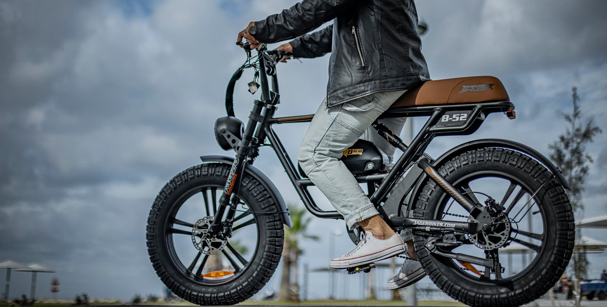 Jager B52 fat tire electric bike detail view NYC United