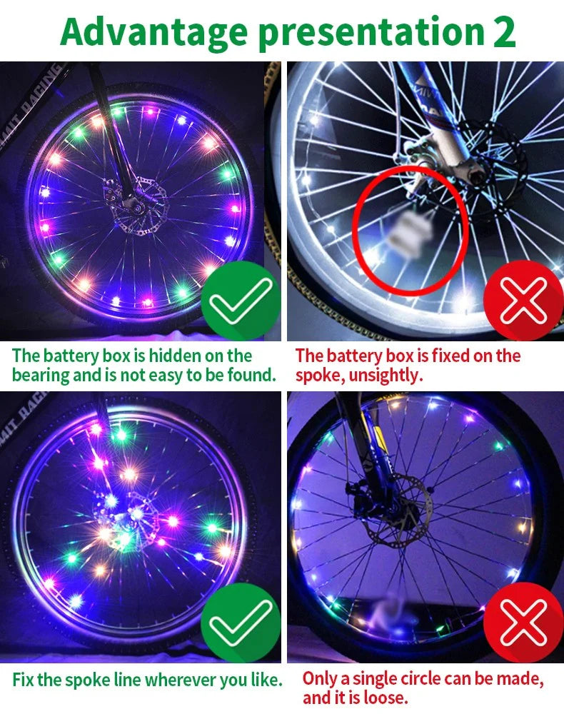 LED Bike Wheel Light With String Lights